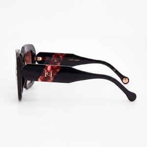 Carolina Herrera HER 0186/S Rectangle Sunglasses Women — side view, Non-Polarized Brown Shaded lens