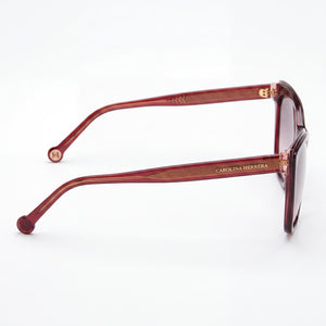 Carolina Herrera HER 0188/S Rectangle Sunglasses Women — side view, Non-Polarized Brown Pink Shaded lens