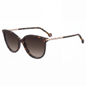 Carolina Herrera Her 0189/G/S Havana Oval Sunglasses for Men, Havana Gold lens