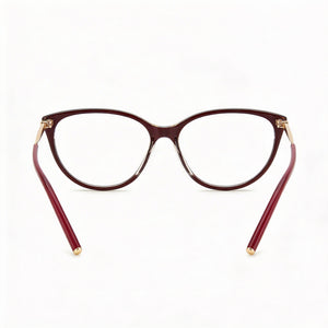 Carolina Herrera Her 0196 Cat Eye Eyeglasses Unisex — side view, Red Plastic temples