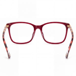Carolina Herrera HER 0199/G Rectangle Eyeglasses Women — side view, Red Plastic temples