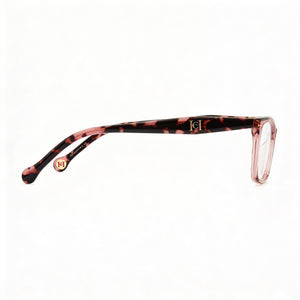 Carolina Herrera Her 0202/G Rectangle Eyeglasses Women — side view, Pink Plastic temples