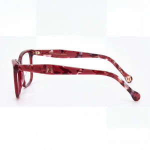 Carolina Herrera Her 0202/g Rectangle Eyeglasses Women — side view, Red Plastic temples