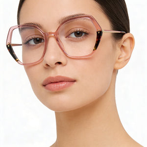 Carolina Herrera HER 0205 Rectangle Eyeglasses for Women — interior view, Polycarbonate demo lenses