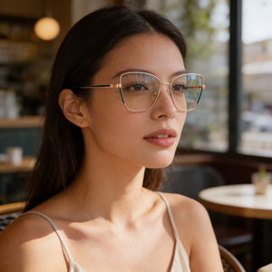 Carolina Herrera Her 0209 Cat Eye Eyeglasses for Women — interior view, Polycarbonate demo lenses