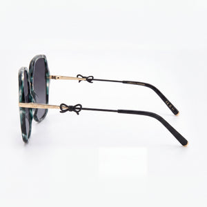 Carolina Herrera HER 0217/S Square Sunglasses Women — side view, Non-Polarized Dark Grey Shaded lens