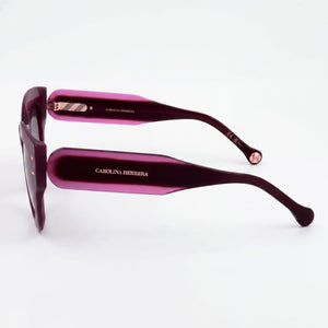 Carolina Herrera HER 0222/S Rectangle Sunglasses Women — side view, Non-Polarized Grey Doubleshade lens