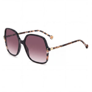 Carolina Herrera HER 0244/S Black Square Sunglasses for Women, Pink Doubleshade lens