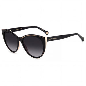 Carolina Herrera Modern Black Nude Cat Eye Sunglasses for Women, Dark Grey Shaded lens