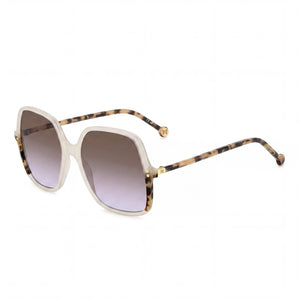 Carolina Herrera Modern Ivory Butterfly Sunglasses for Women, Brown Violet Doubleshade lens