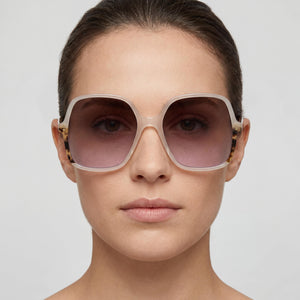 Carolina Herrera Modern Butterfly Sunglasses for Women — interior view, Non-Polarized lens detail