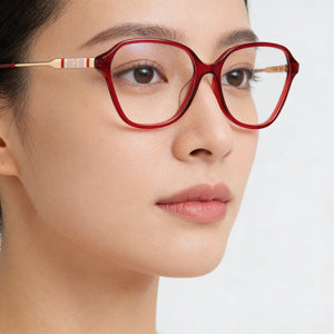 Carolina Herrera Modern Square Eyeglasses for Women — interior view, Polycarbonate demo lenses