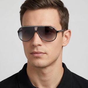Carrera 1050/S Aviator Sunglasses Men — side view, Non-Polarized Black White lens