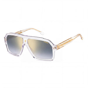 Carrera 1053/S Gold Square Sunglasses Unisex, Blue Shaded Gold Mirror lens