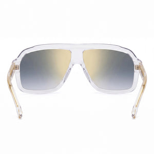 Carrera 1053/S Square Sunglasses Unisex — side view, Non-Polarized Blue Shaded Gold Mirror lens