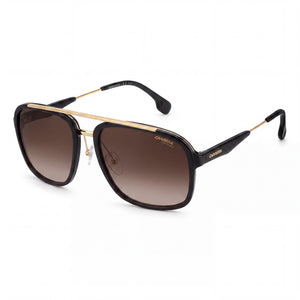 Carrera 133/S Black Square Sunglasses Unisex, Black Gold/Brown Gradient lens