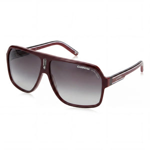 Carrera 27 Black Red Crystal White Rectangle Sunglasses for Men, Dark Grey Shaded lens