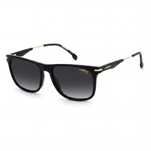 Carrera 276/S Black Dark Grey Shaded Square Sunglasses for Unisex, Black Gold Gray Shaded lens