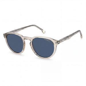 Carrera 277/S Transparent Mud Brown Rectangle Sunglasses for Unisex, Crystal Nude/Blue lens