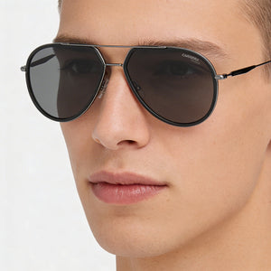 Carrera 295/S Aviator Sunglasses Unisex — side view, Non-Polarized Matt Black lens
