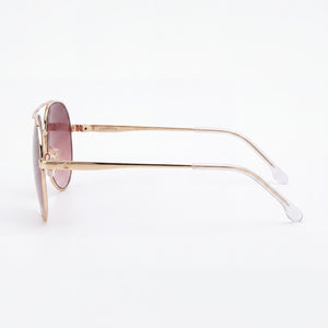 Carrera 3005/S Aviator Sunglasses Women — side view, Non-Polarized Burgundy Shaded Pink lens
