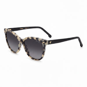 Carrera 3043/S Ivory Havana Black Square Sunglasses for Women, Grey Shaded lens