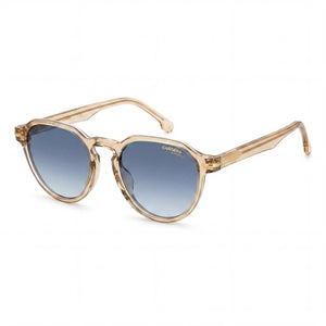 Carrera 314/S Beige Round Sunglasses for Unisex, Dark Blue Shaded lens