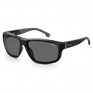 Carrera 8038/S Black Rectangle Sunglasses for Men, Black lens