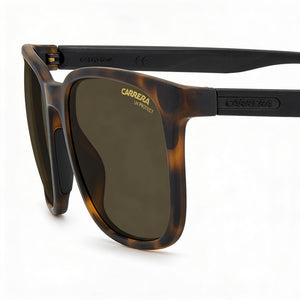 Carrera 8046/S Rectangle Sunglasses Unisex — side view, Non-Polarized Matte Havana lens