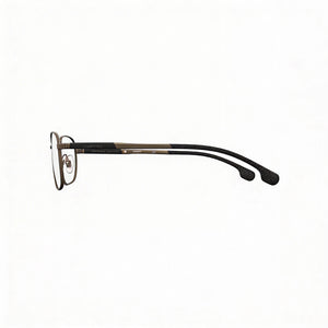 Carrera 8848 Rectangle Eyeglasses Men — side view, Gray Metal temples