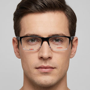 Carrera 8852 Rectangle Eyeglasses for Unisex — interior view, Polycarbonate demo lenses
