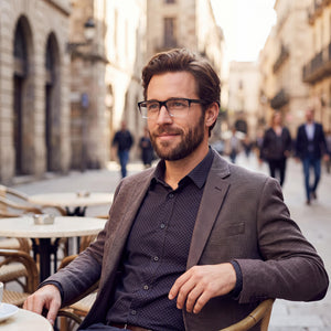 Carrera 8852 Rectangle Eyeglasses for Men — interior view, Polycarbonate demo lenses
