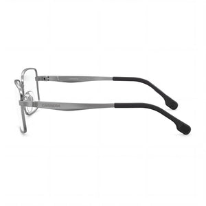 Carrera 8855 Rectangle Eyeglasses Unisex — side view, Silver Metal temples