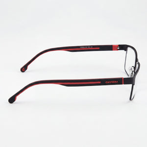 Carrera 8884 Square Eyeglasses Unisex — side view, Black Alloy Steel temples
