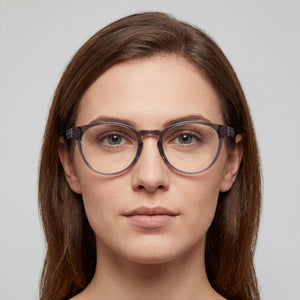 Carrera 8886 Round Eyeglasses for Women — interior view, Polycarbonate demo lenses