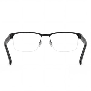 Carrera 8888 Rectangle Eyeglasses Women — side view, Matte Black Metal temples
