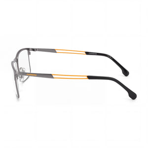 Carrera 8898 Rectangle Eyeglasses Unisex — side view, Silver Stainless Steel temples