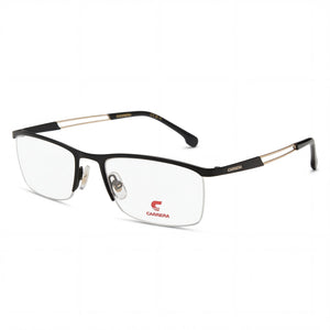 Carrera 8901 Matte Black Gold Rectangle Eyeglasses for Unisex, Alloy Steel frame