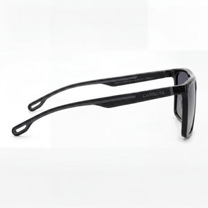Carrera Rectangle Sunglasses Men — side view, Polarized Grey Shaded lens
