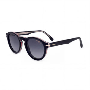 Carrera Black Round Sunglasses for Women, Black Stripe lens