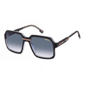 Carrera Victory C 08/S Square Black Square Sunglasses for Women, Dark Blue Shaded lens