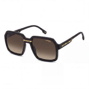 Carrera Black Square Sunglasses for Women, Black Brown Green Antireflex lens