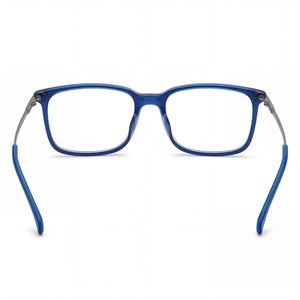 Carrera Rectangle Eyeglasses Men — side view, Blue Acetate temples