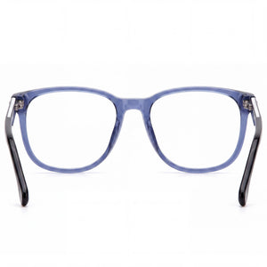 Carrera Rectangle Eyeglasses Unisex — side view, Blue Acetate temples