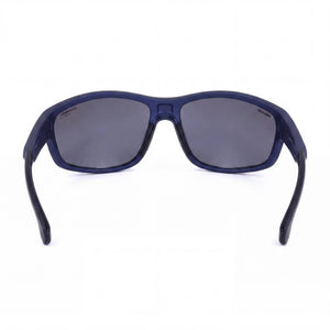 Carrera Rectangle Sunglasses Men — side view, Non-Polarized Blue Metalized lens