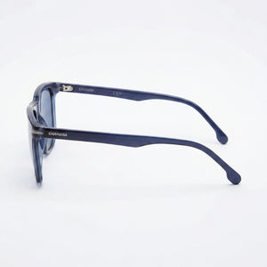 Carrera Rectangle Sunglasses Women — side view, Polarized Blue Sky Mirror lens