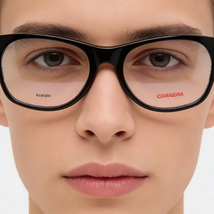 Carrera Ca 6652 Rectangle Eyeglasses Unisex — side view, Black Acetate temples