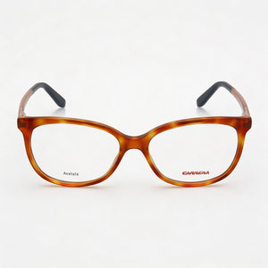 Carrera Ca6648 Qkx 51 Square Eyeglasses Women — side view, Havana Acetate temples
