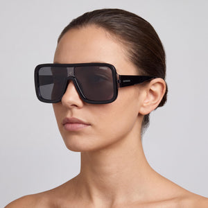 Carrera Flaglab 14 Aviator Sunglasses Unisex — side view, Non-Polarized Dark Grey Black lens