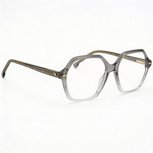 Carrera Oval Eyeglasses Women — side view, Gray Acetate temples